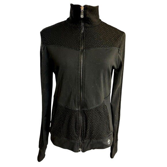 Trina Turk Recreation Womens Small  Black Full Zip  Athletic Thumb Hole Jacket - Picture 1 of 10